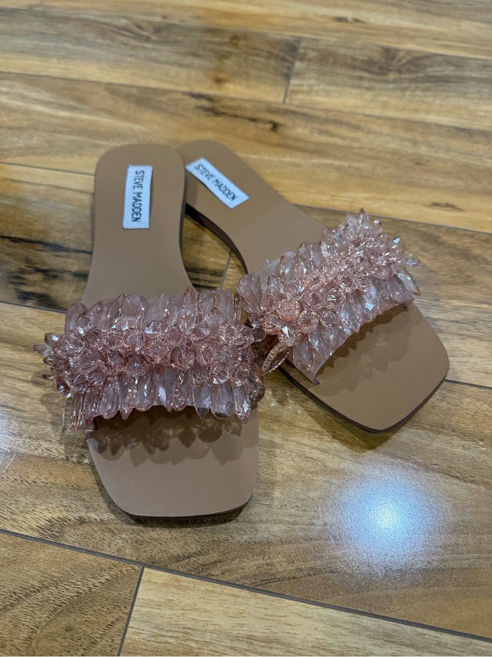 Steve Madden Rose Crystal Embellished Slide Sandals
